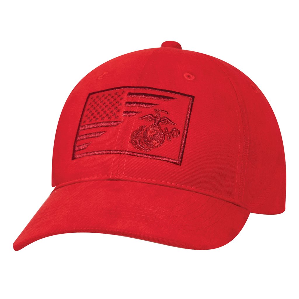 Gorra verde con bordado del emblema USMC y bandera de EE. UU.