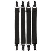 Tirantes negros de sujeción para calcetines y camisa, pack de 4 unidades
