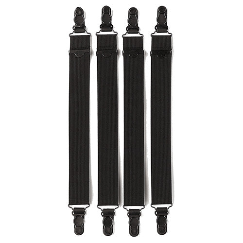 Tirantes negros de sujeción para calcetines y camisa, pack de 4 unidades
