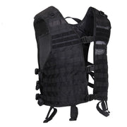 Chaleco táctico LIGHTWEIGHT MOLLE Utility negro con paneles de velcro y bolsillo para hidratación