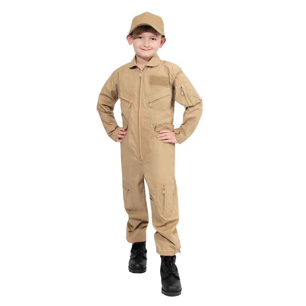 Mono infantil US Air Force khaki con bolsillos y cremalleras