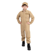 Mono infantil US Air Force khaki con bolsillos y cremalleras