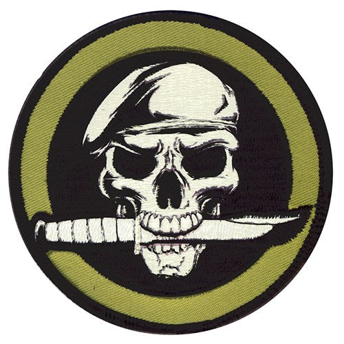 Parche MILITARY SKULL WITH KNIFE velcro 8 cm