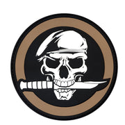 Parche MILITARY SKULL WITH KNIFE velcro coyote 7 cm