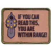 Parche velcro 'IF YOU CAN READ THIS' 6 x 9 cm fondo negro texto blanco