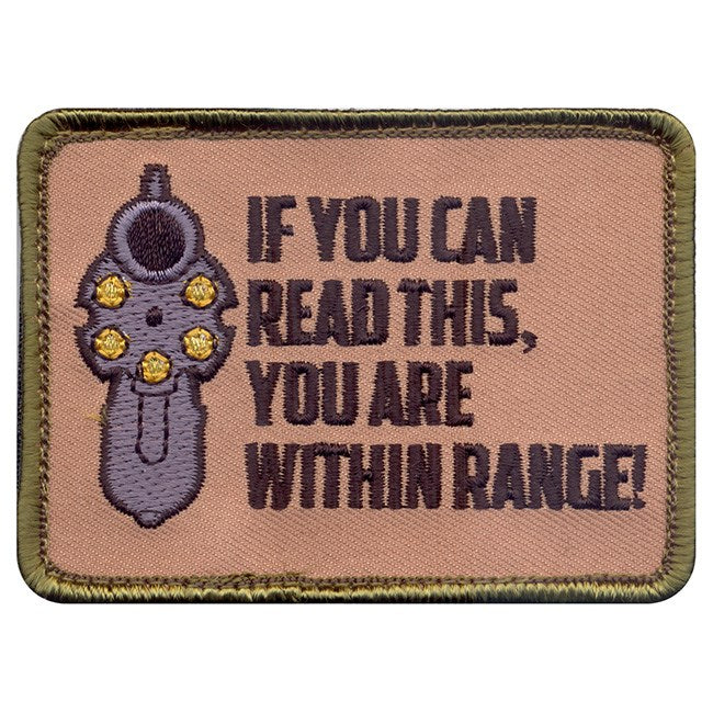 Parche velcro 'IF YOU CAN READ THIS' 6 x 9 cm fondo negro texto blanco