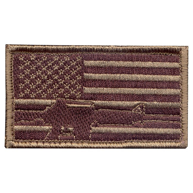 Parche velcro bandera USA con arma, aprox. 5,5 x 8,5 cm