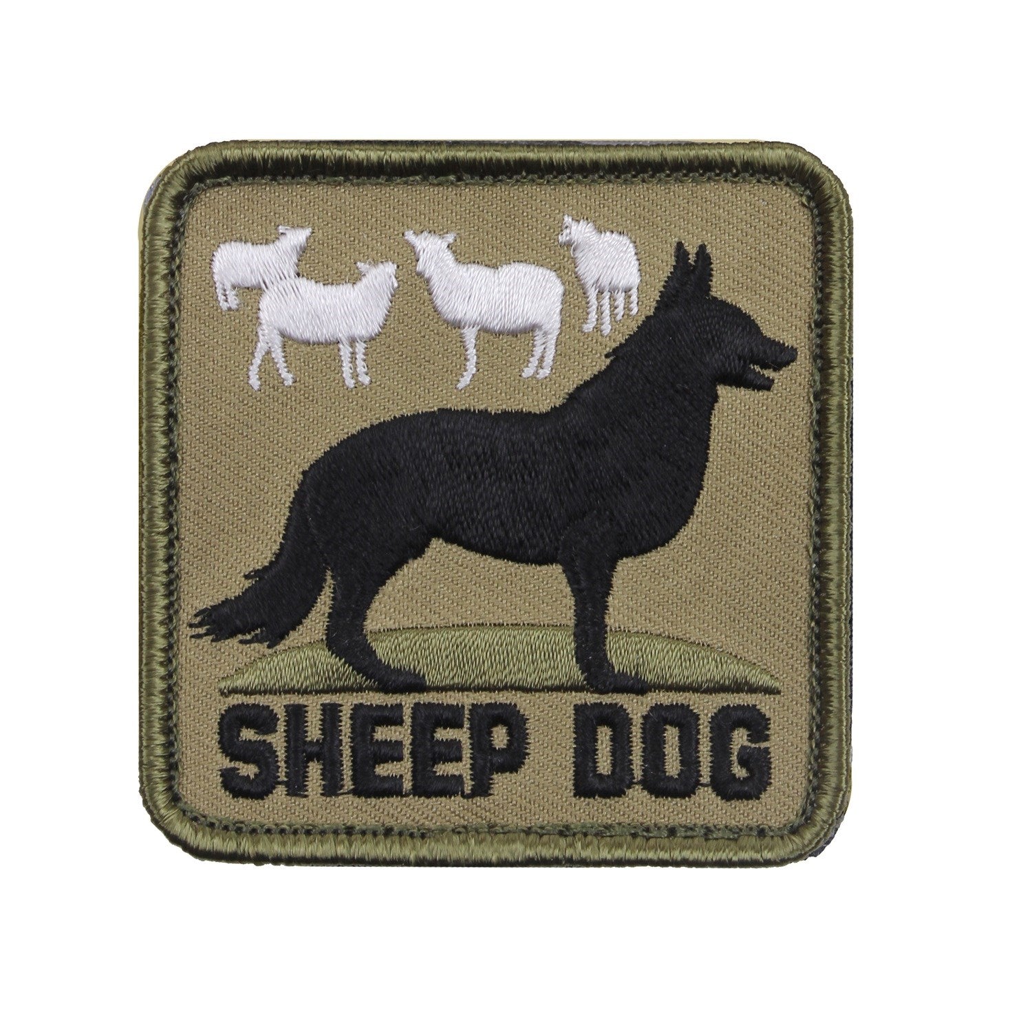 Parche velcro 6x6 cm con perro pastor y ovejas