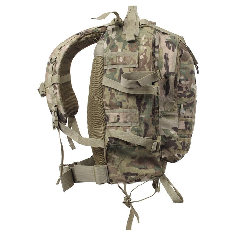 Mochila TRANSPORT grande Rothco, vista frontal, compatible con sistema MOLLE y forro impermeable