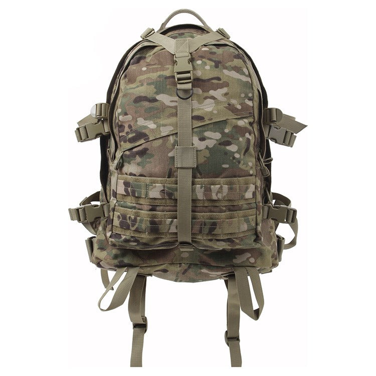 Mochila TRANSPORT grande Rothco, vista frontal, compatible con sistema MOLLE y forro impermeable