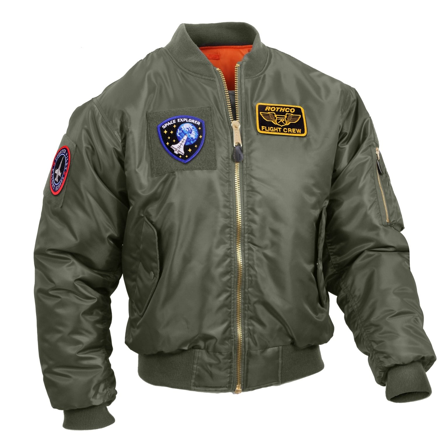 Bomber MA-1 con parches, chaqueta tipo piloto, vista del producto