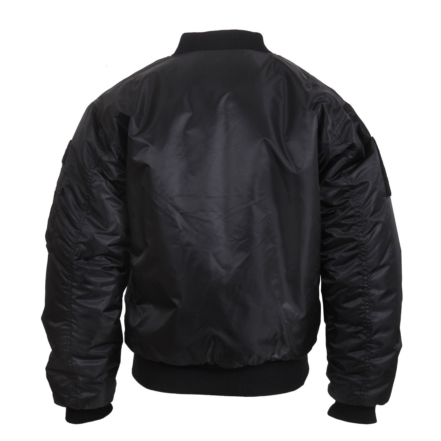 Chaqueta MA-1 FIGHT negra con parches, bolsillo en la manga, reversible y bolsillos laterales