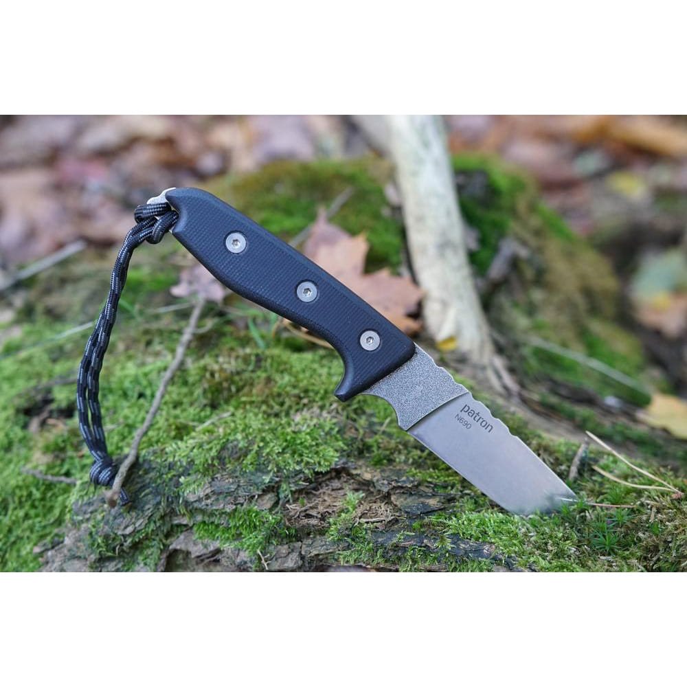 Cuchillo PATRON MIKOV hoja fija negra - robusto y resistente