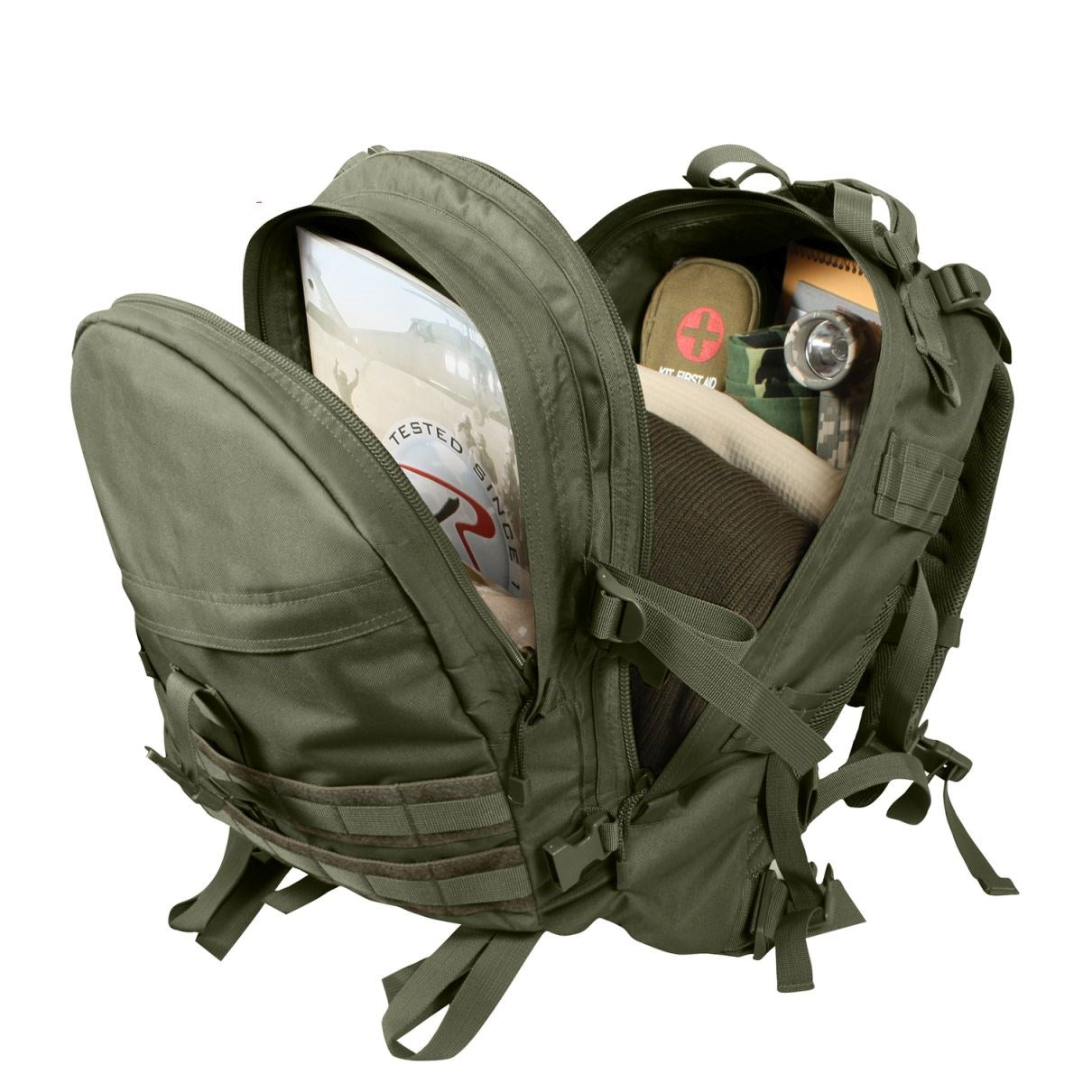 Mochila TRANSPORT grande gris compatible con sistema MOLLE y forro impermeable
