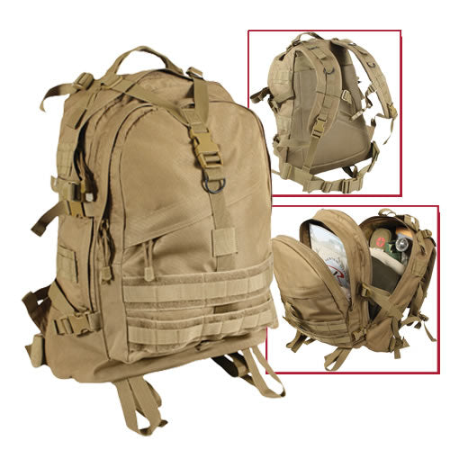 Mochila TRANSPORT grande gris compatible con sistema MOLLE y forro impermeable