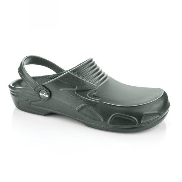 Pantoflas tipo crocs HERO verdes de EVA con correa trasera estabilizadora
