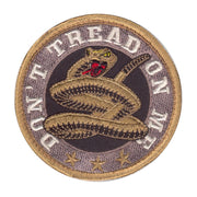 Parche velcro 'Don't Tread on Me' bordado circular con serpiente 7,5 cm