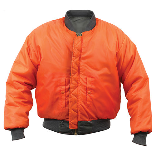 Chaqueta bomber ULTRA FORCE MA-1 Flight Sage verde, reversible con forro naranja