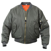 Chaqueta bomber ULTRA FORCE MA-1 Flight Sage verde, reversible con forro naranja