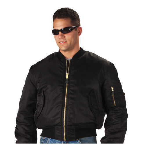 Chaqueta ULTRA FORCE MA-1 Flight negra reversible con forro naranja