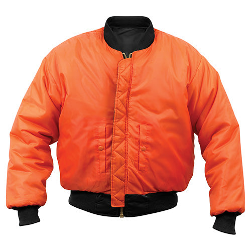 Chaqueta ULTRA FORCE MA-1 Flight negra reversible con forro naranja