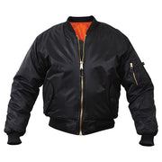 Chaqueta ULTRA FORCE MA-1 Flight negra reversible con forro naranja