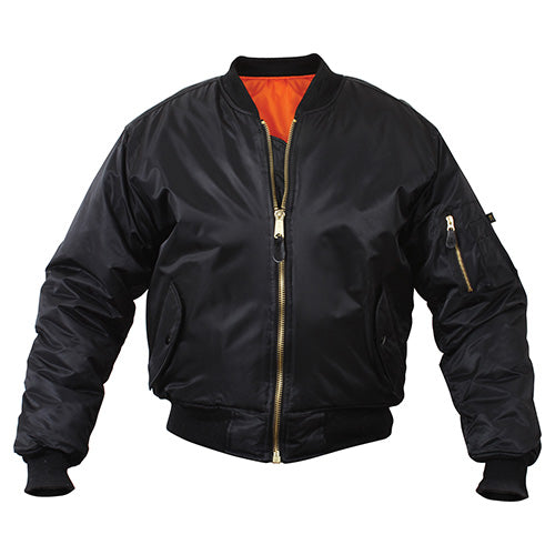 Chaqueta ULTRA FORCE MA-1 Flight negra reversible con forro naranja