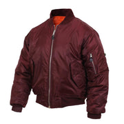Chaqueta Ultra Force MA-1 Flight Maroon, bomber reversible con bolsillo en la manga