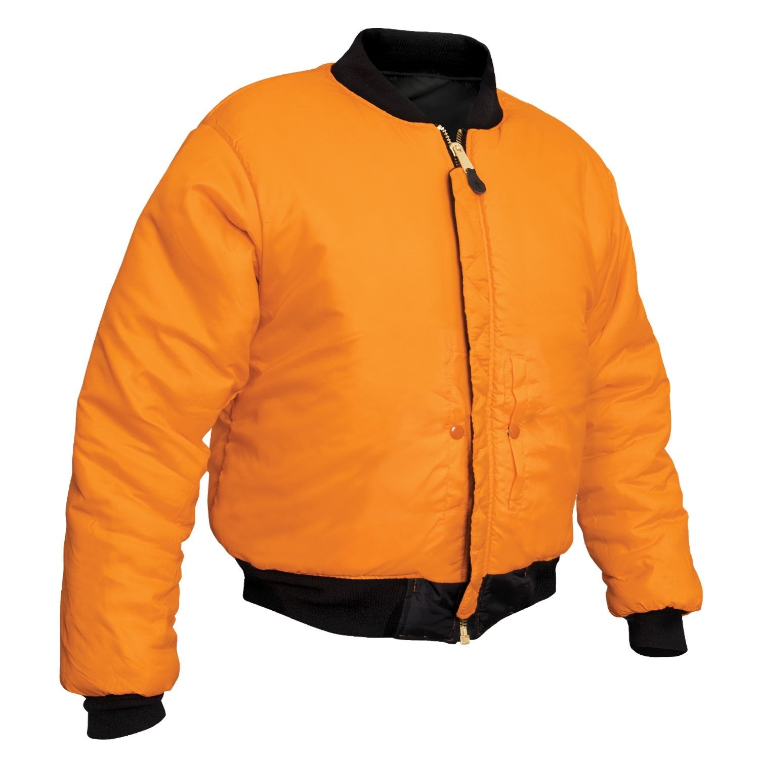 Chaqueta MA-1 Flight NASA negra reversible de nylon con forro naranja