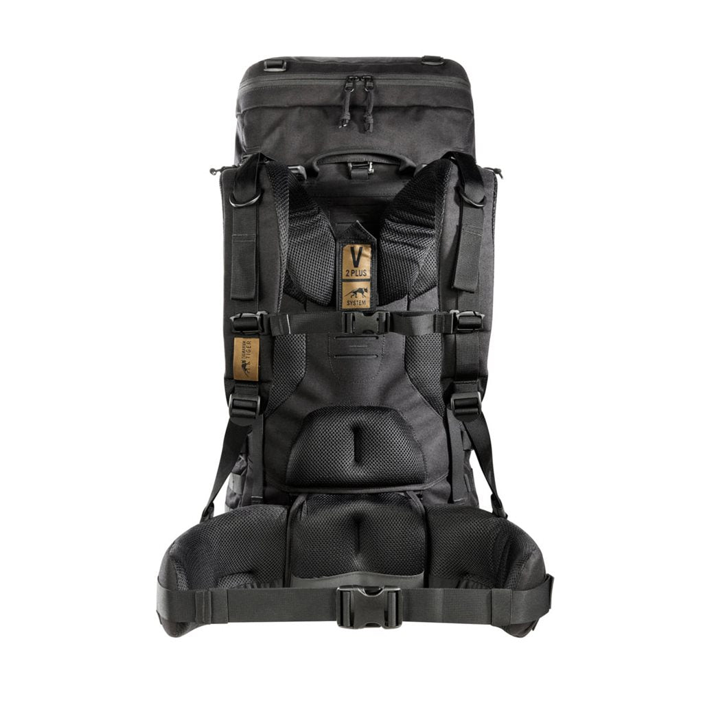 Mochila Base Pack 52 L negra con volumen ajustable, sistema de transporte cómodo y dos compartimentos