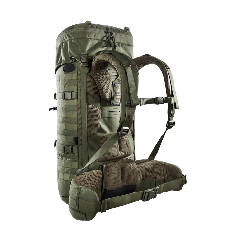 Mochila Base Pack 52 L negra con volumen ajustable, sistema de transporte cómodo y dos compartimentos