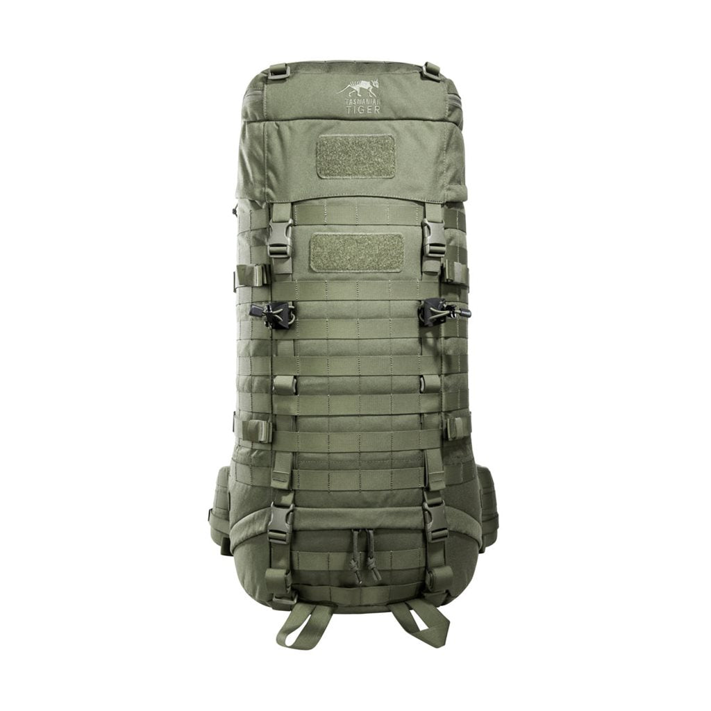 Mochila Base Pack 52 L negra con volumen ajustable, sistema de transporte cómodo y dos compartimentos
