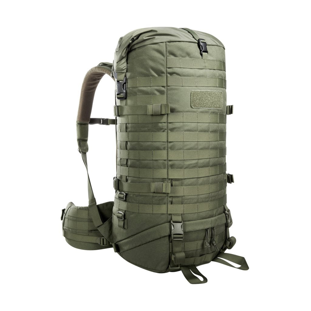 Mochila Base Pack 52 L negra con volumen ajustable, sistema de transporte cómodo y dos compartimentos