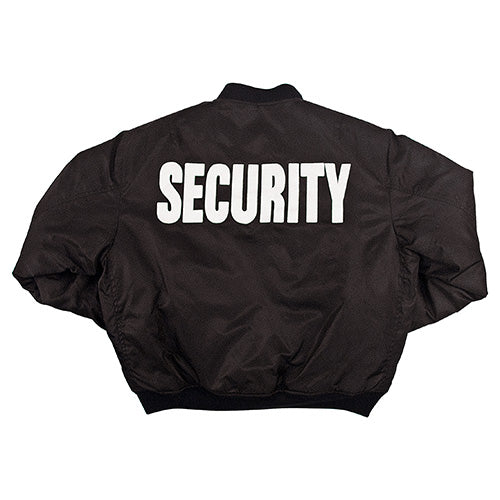Chaqueta bomber SECURITY MA1 Flight negra, vista frontal