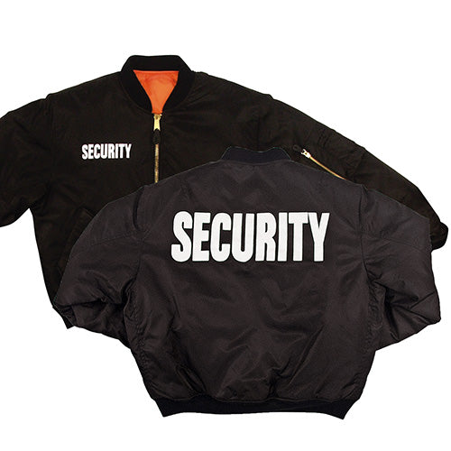 Chaqueta bomber SECURITY MA1 Flight negra, vista frontal