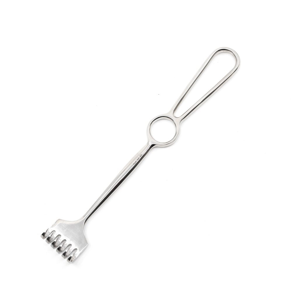 Gancho afilado para heridas de 6 dientes, acero inoxidable, 21,5 cm