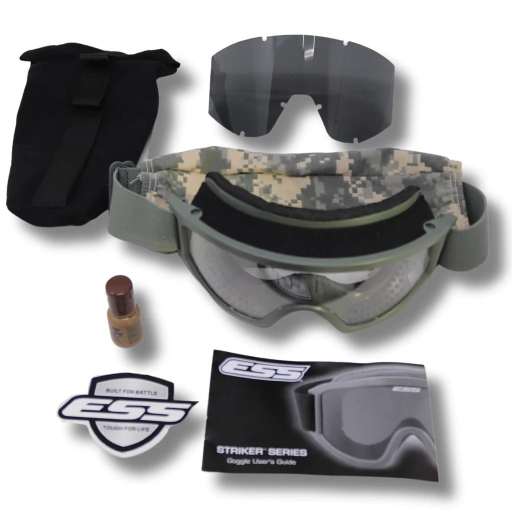 Gafas tácticas STRIKER Land Ops con lentes claras y funda ACU (740-0202)
