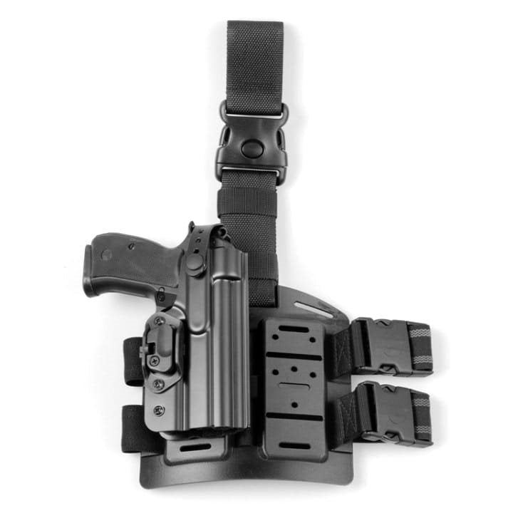 Funda táctica PHDLB para CZ 75D Compact, pierna, derecha, seguro automático