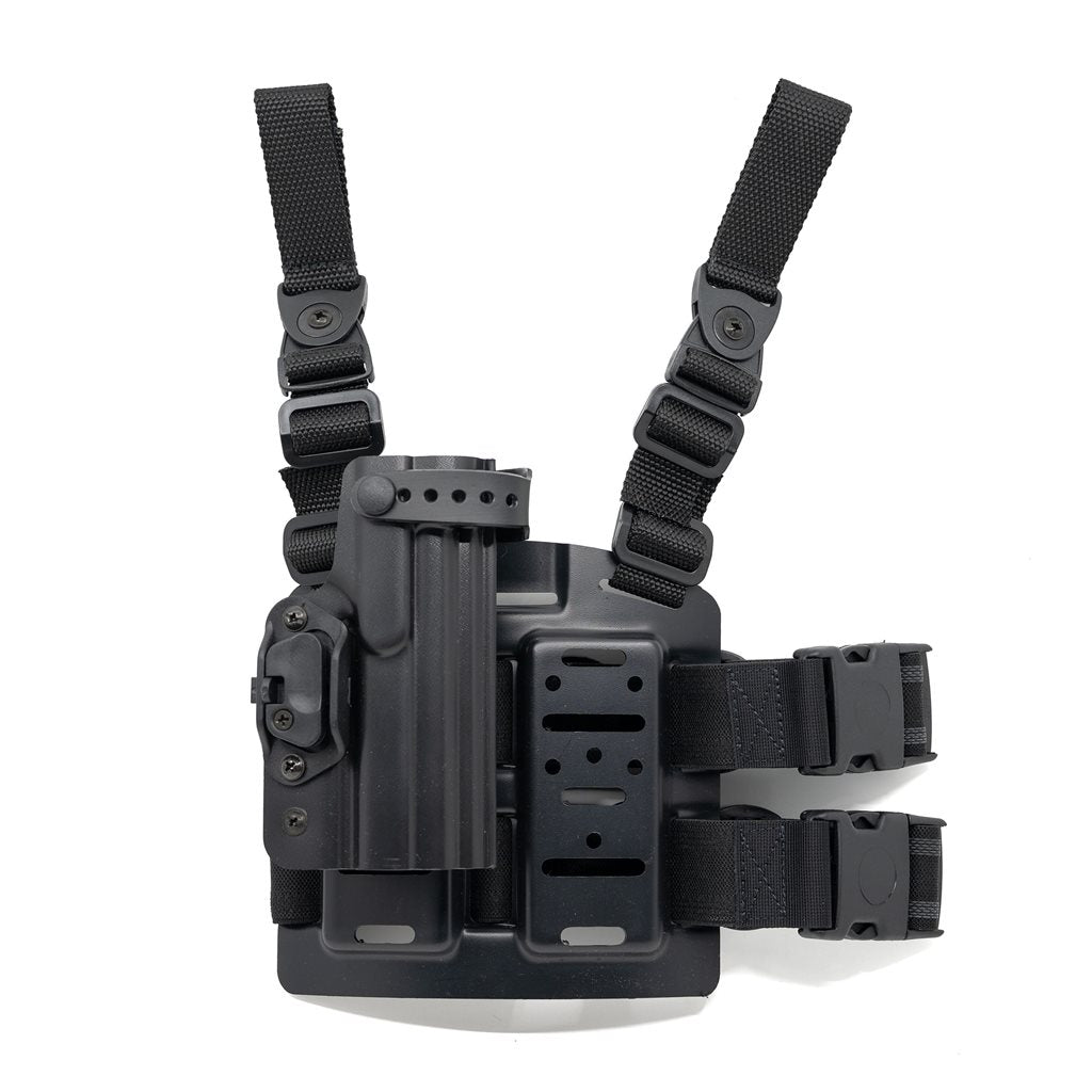 Funda táctica PHDLB para Glock 19 y CZ P-10, versión derecha, funda de muslo de plástico