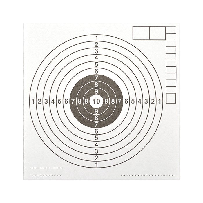Blanco de papel 14x14 cm con centro blanco para aire comprimido y airsoft