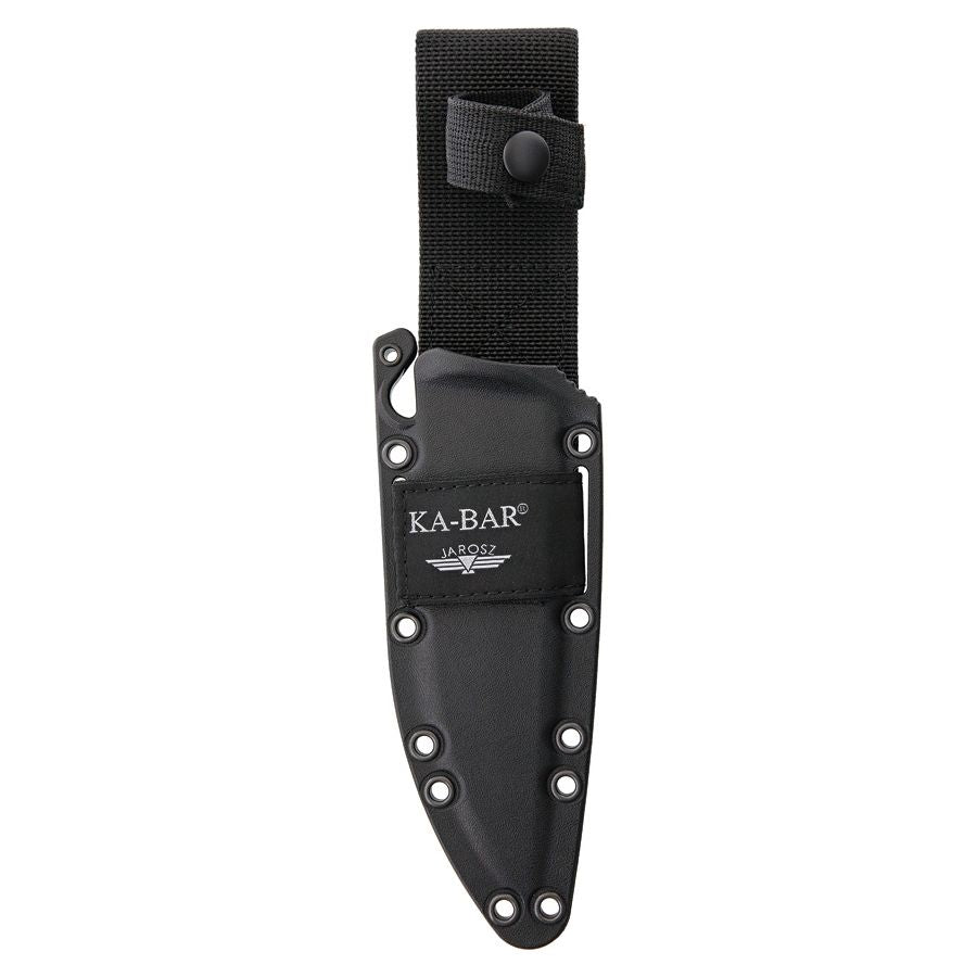 Cuchillo JAROSZ TUROK hoja ennegrecida 1095 Cro-Van con funda de plástico y accesorios de nylon