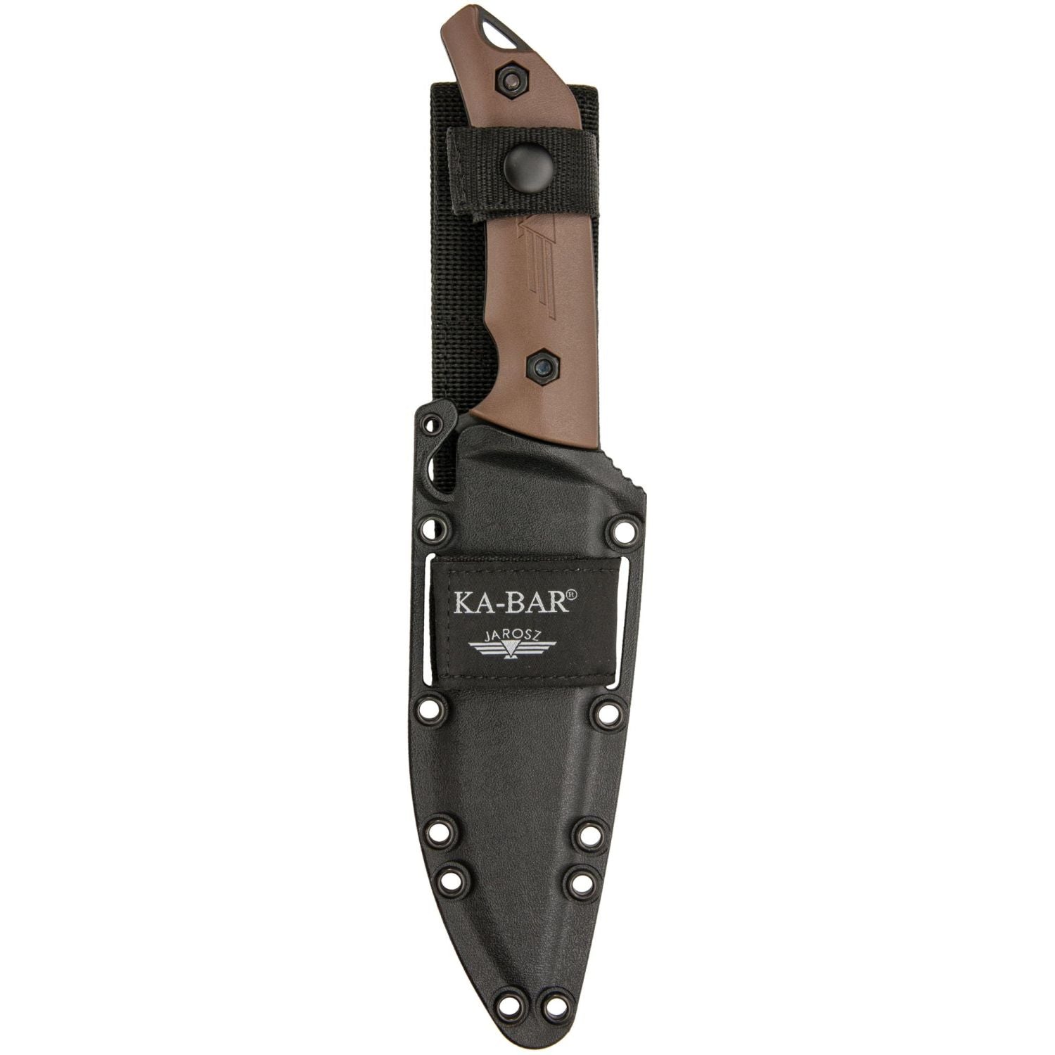 Cuchillo JAROSZ TUROK hoja ennegrecida 1095 Cro-Van con funda de plástico y accesorios de nylon