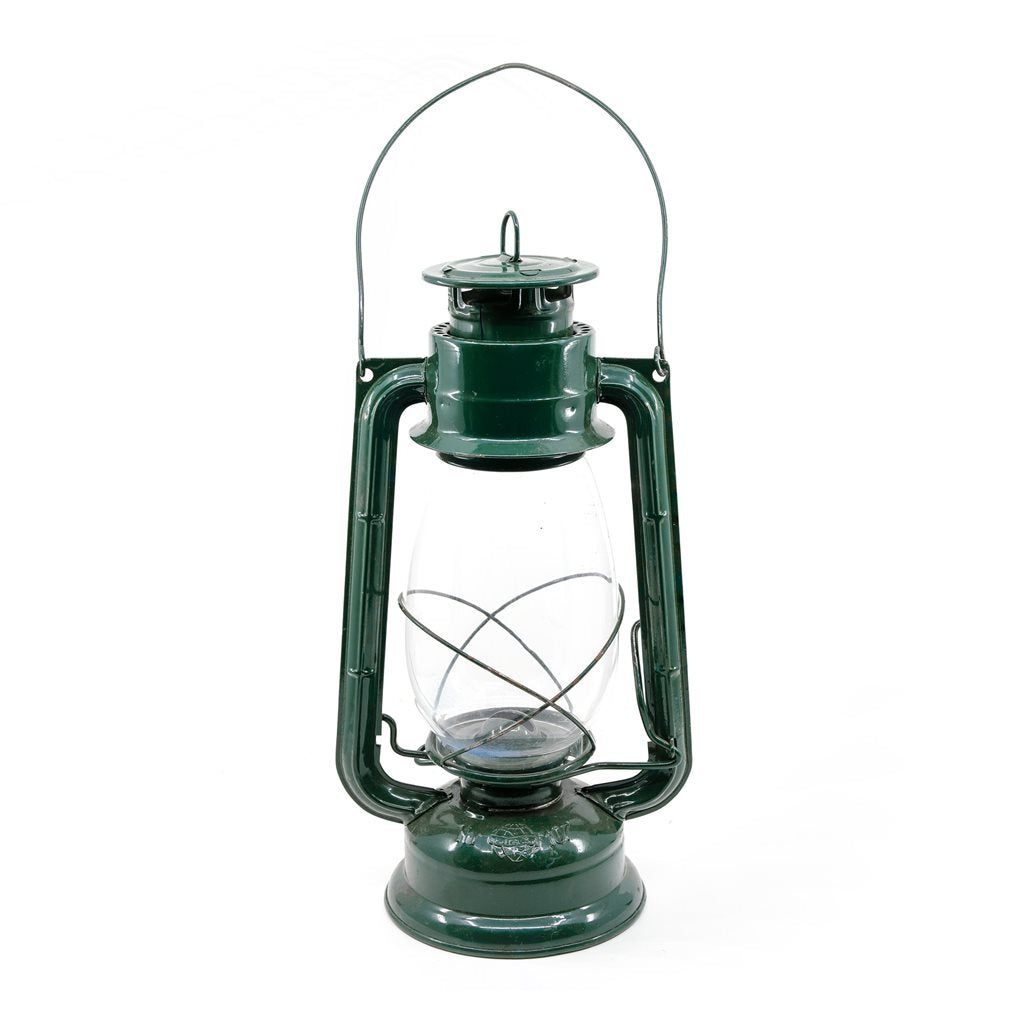Lampa petrolejová METALOGLOBUS Nr.107, lámpara de petróleo antigua con superficie azul y vidrio resistente