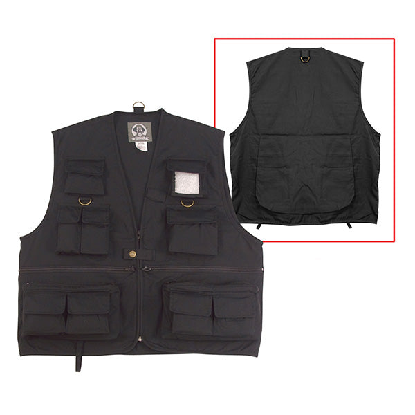 Chaleco UNCE MITY negro con corte cómodo y 17 bolsillos, para senderismo y fotografia