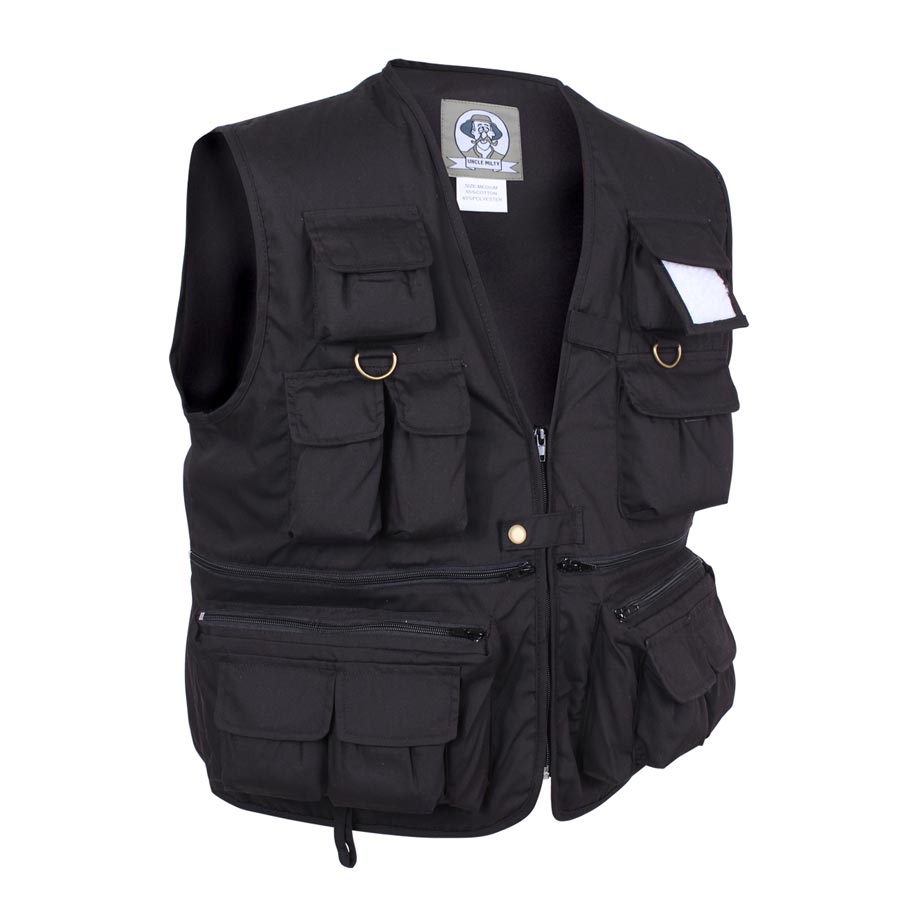 Chaleco UNCE MITY negro con corte cómodo y 17 bolsillos, para senderismo y fotografia