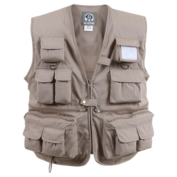 Chaleco UNCLE MILTY khaki con múltiples bolsillos