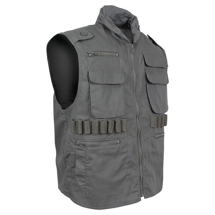 Chaleco RANGER ZEENÁ de Rothco con múltiples bolsillos, ideal para caza y pesca, disponible en varios colores y camuflajes