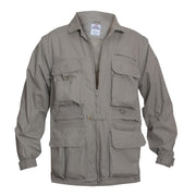 Chaqueta SAFARI KHAKI ligera de algodón con cremallera, mangas desmontables y forro de malla para ventilación