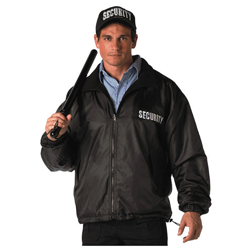 Chaqueta SECURITY reversible negra impermeable con forro polar