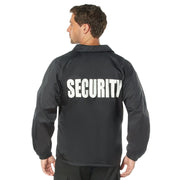 Chaqueta SECURITY Enforcement Coaches negra con inscripción SECURITY en la espalda y cordón inferior